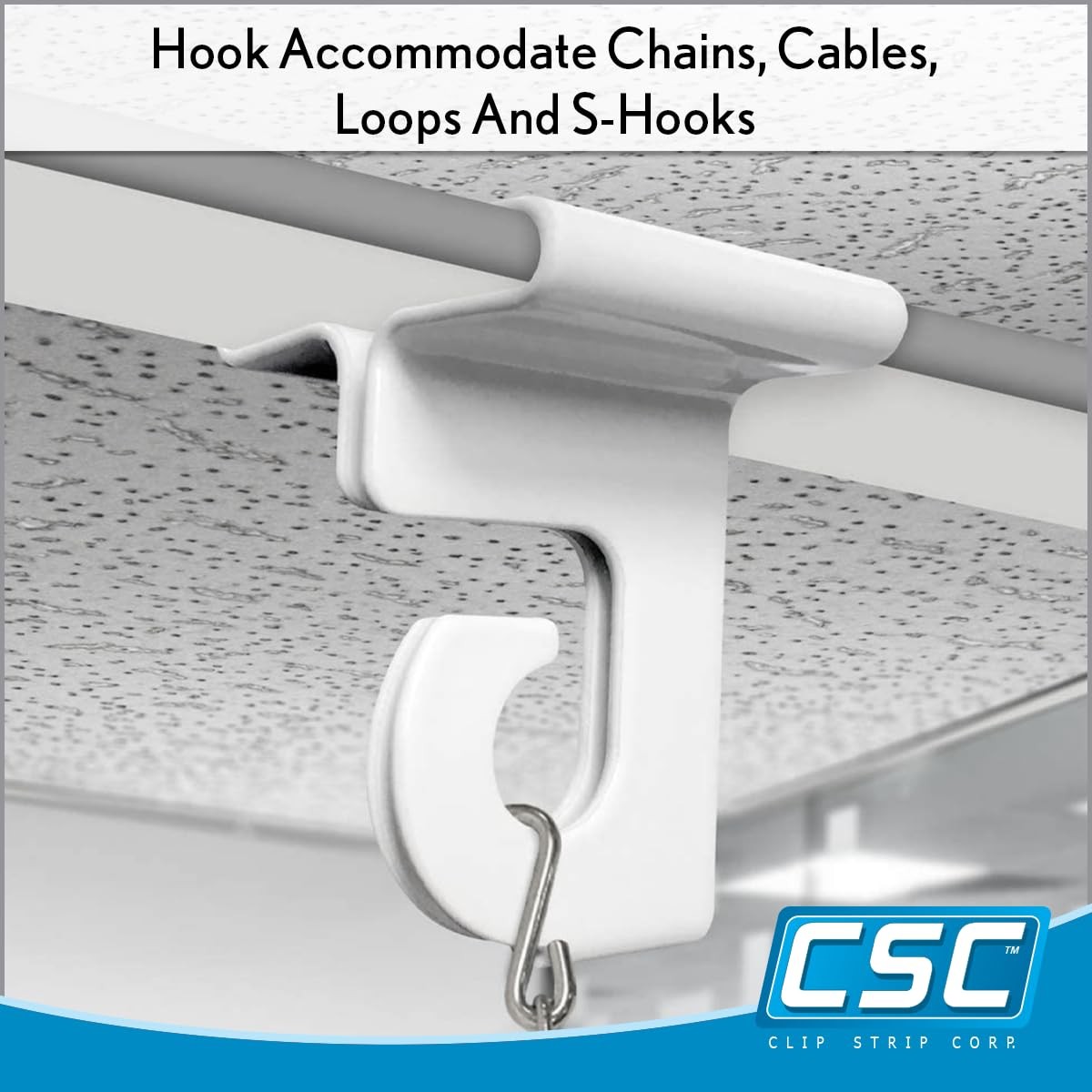 20 Pack Aluminum Drop Ceiling Hooks for Hanging Grid Ceiling Hangers 1.25×1 Inch