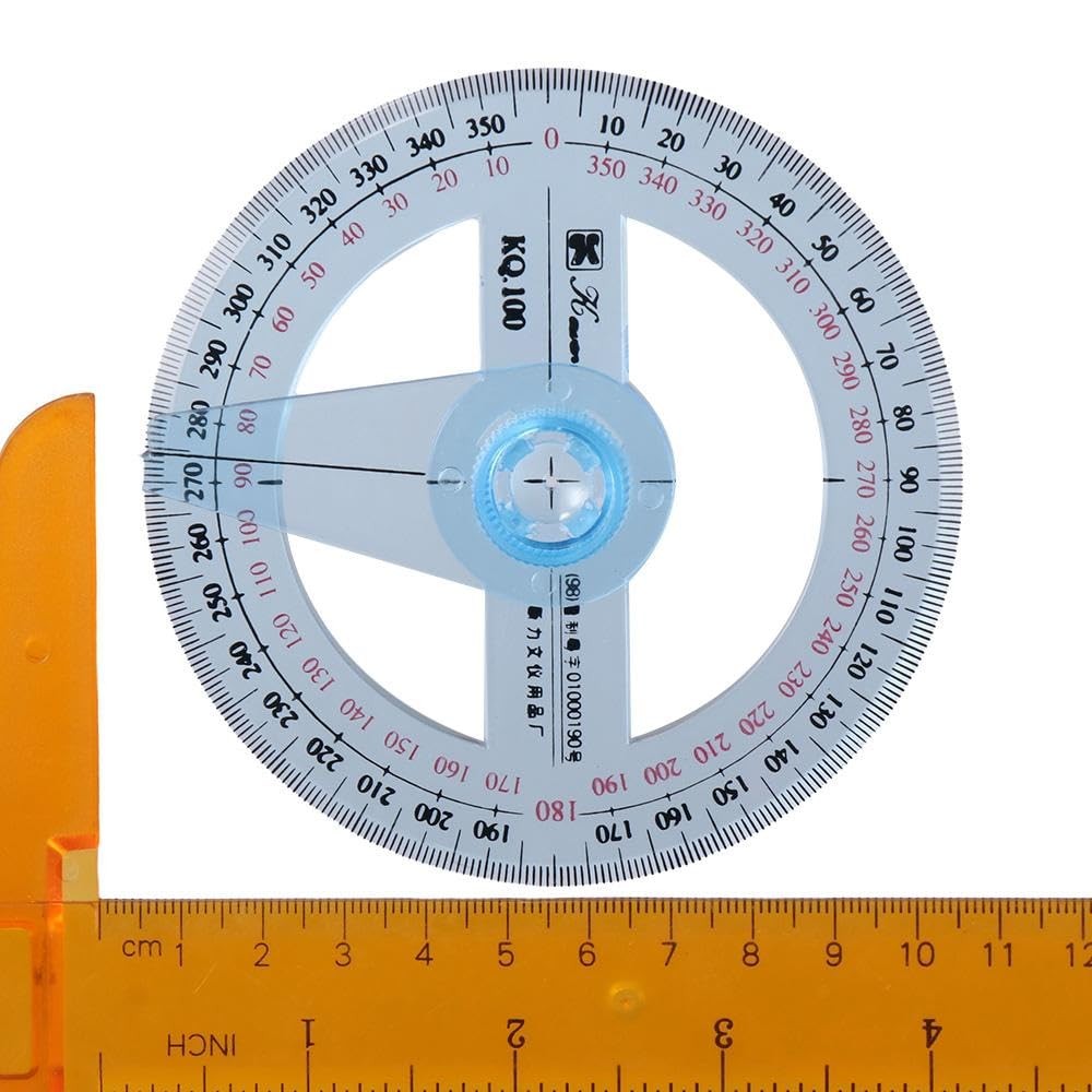360 Degree Protractor Pack of 4, Durable Swing Arm Angle Protractor, Multifun…