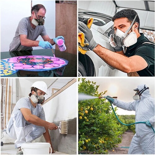 7in1 Half Face Gas Mask 6200 Respirator Safety Protect Painters Respirator New