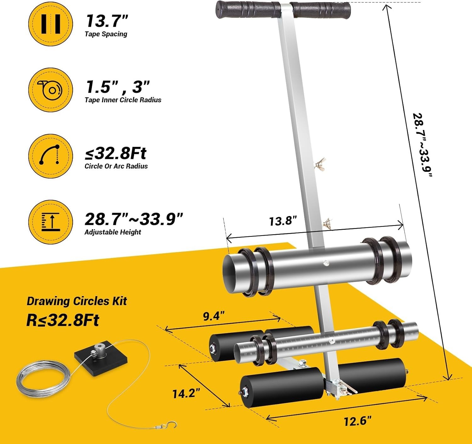 Line Striping Machine, with Drawing Circle Kit – Asphalt Or Concrete