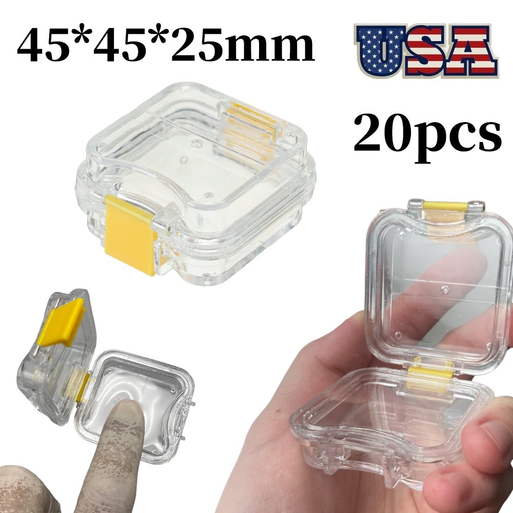 20pcs Denture False Teeth Membrane Case Container Hinged Display Box Jewelry USA