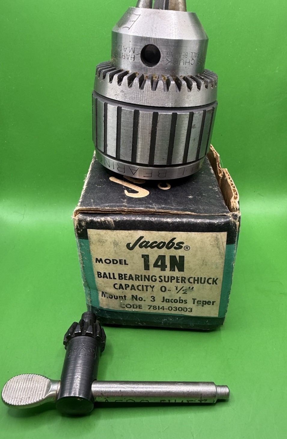 Jacobs 14N 3JT Super Drill Chuck 0-1/2”Capacity W/ Key USA – Please Read