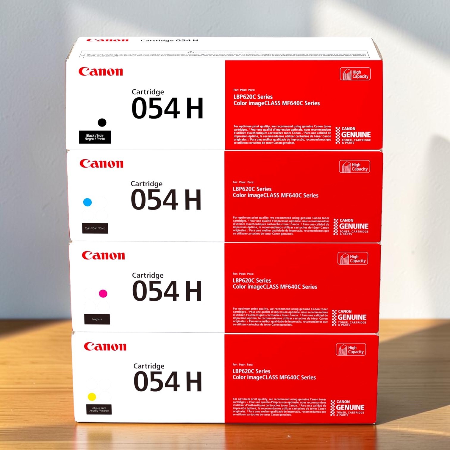 Canon 054H Genuine High Yield Toner Set CMYK 4 Color LBP620C MF640C Sealed Box