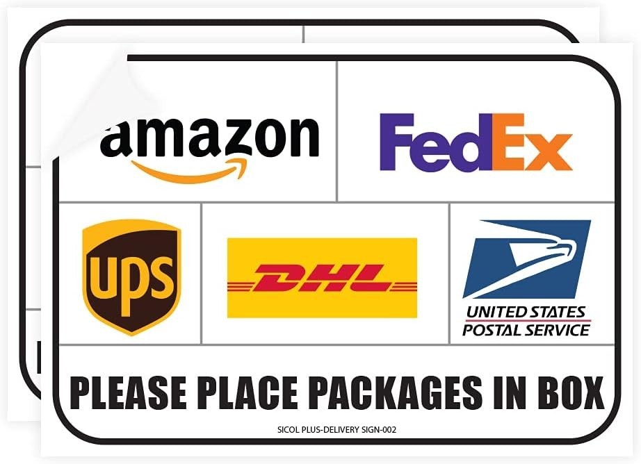 Package Delivery Signs 02 pack Package Delivery Stickers size 10 x 7 Inches O…