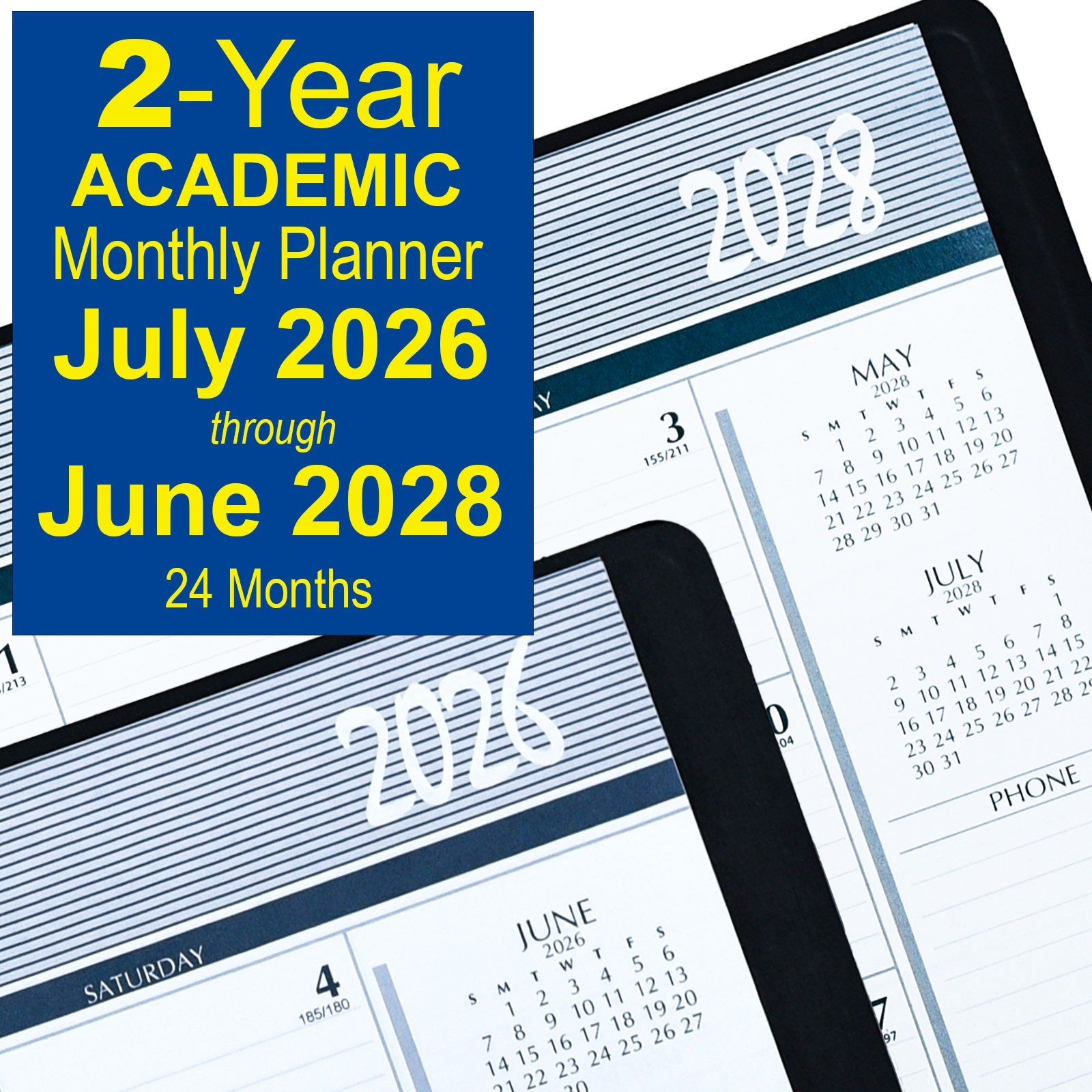 HOD2620502 2-Year Academic Monthly Planner, July 2026 through June 2028