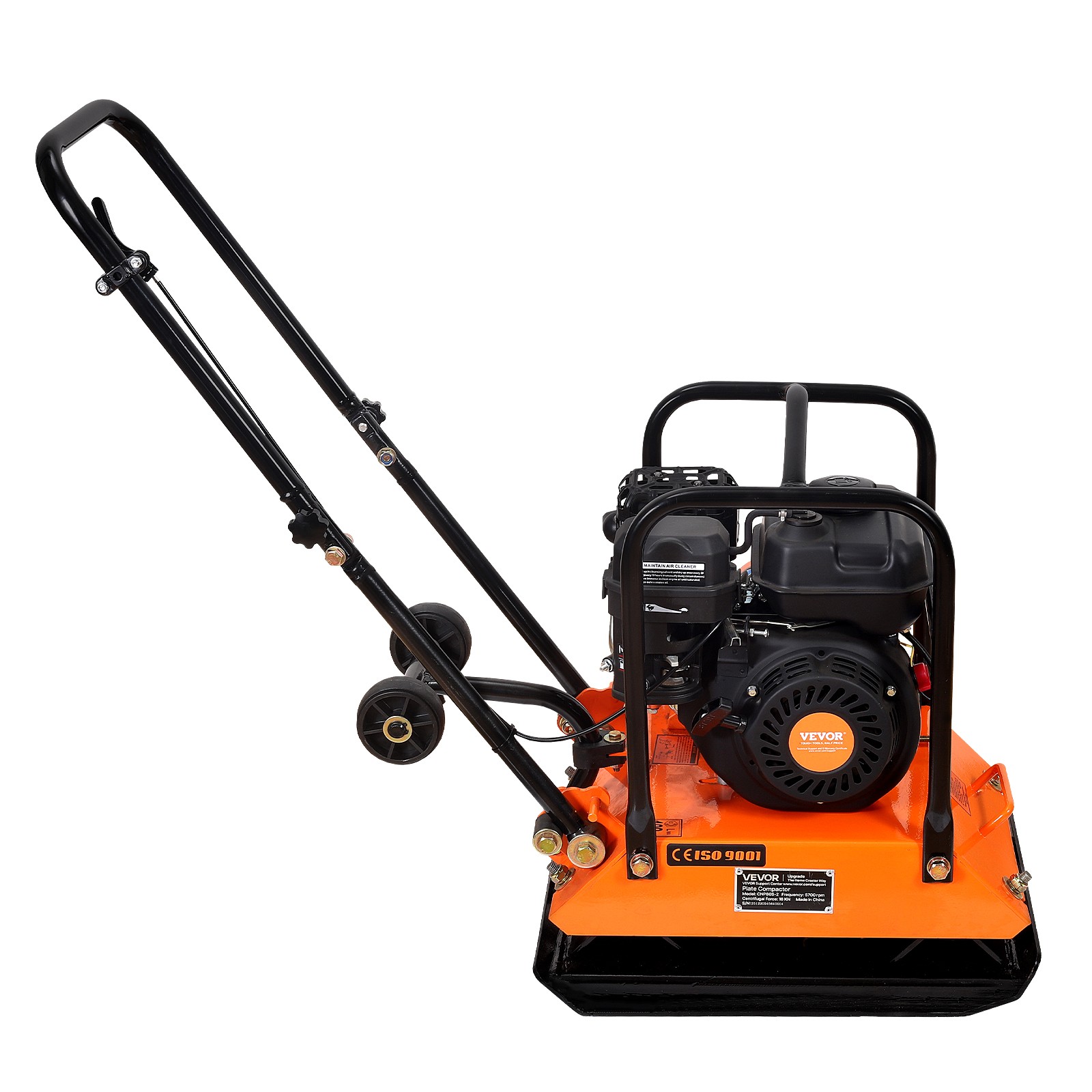 VEVOR 6.5HP Plate Compactor 5700VPM 4047lbs Vibrating Ground Rammer for Asphalt
