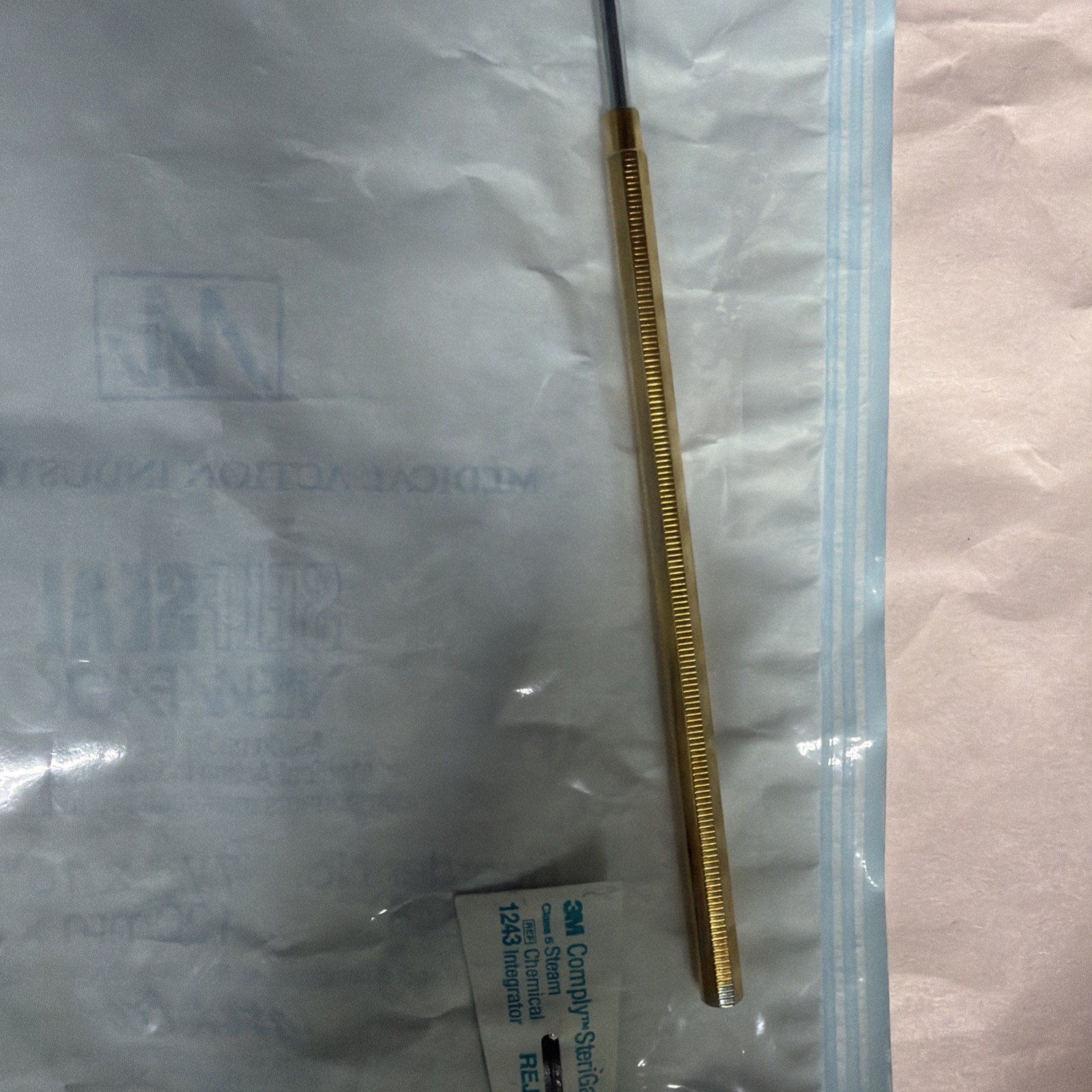 Surgical Nerve Hook, 9 1/2 inches Gold Handle Used Sterilized