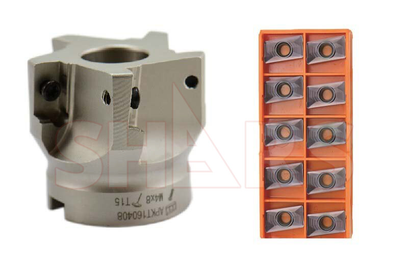 2″ 90° INDEXABLE FACE MILL CUTTER + 10PCS APKT 1604 INSERT NEW #[