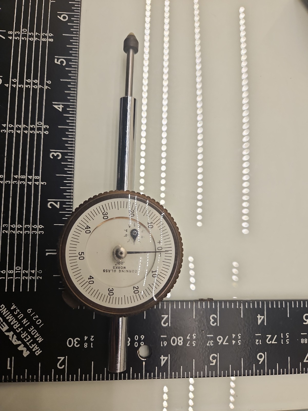 Corning Glass Works Dial Indicator .001″ Tool No. 1201 – Fully Functional