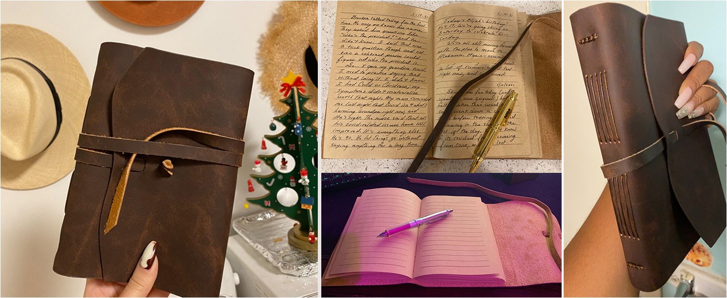 Leather Journal Notebook – Genuine Leather Journals for Writing 8×10 Inches,