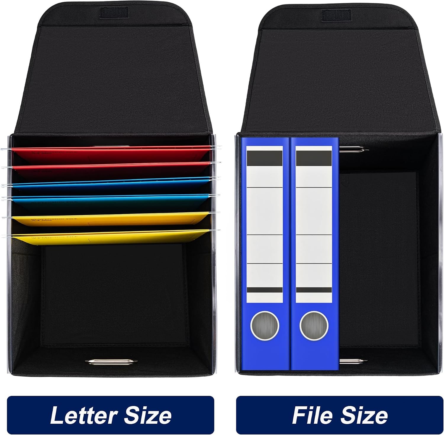 File Organizer Box W/ Lid Hanging File Folder Organizer W/ Plastic Slide