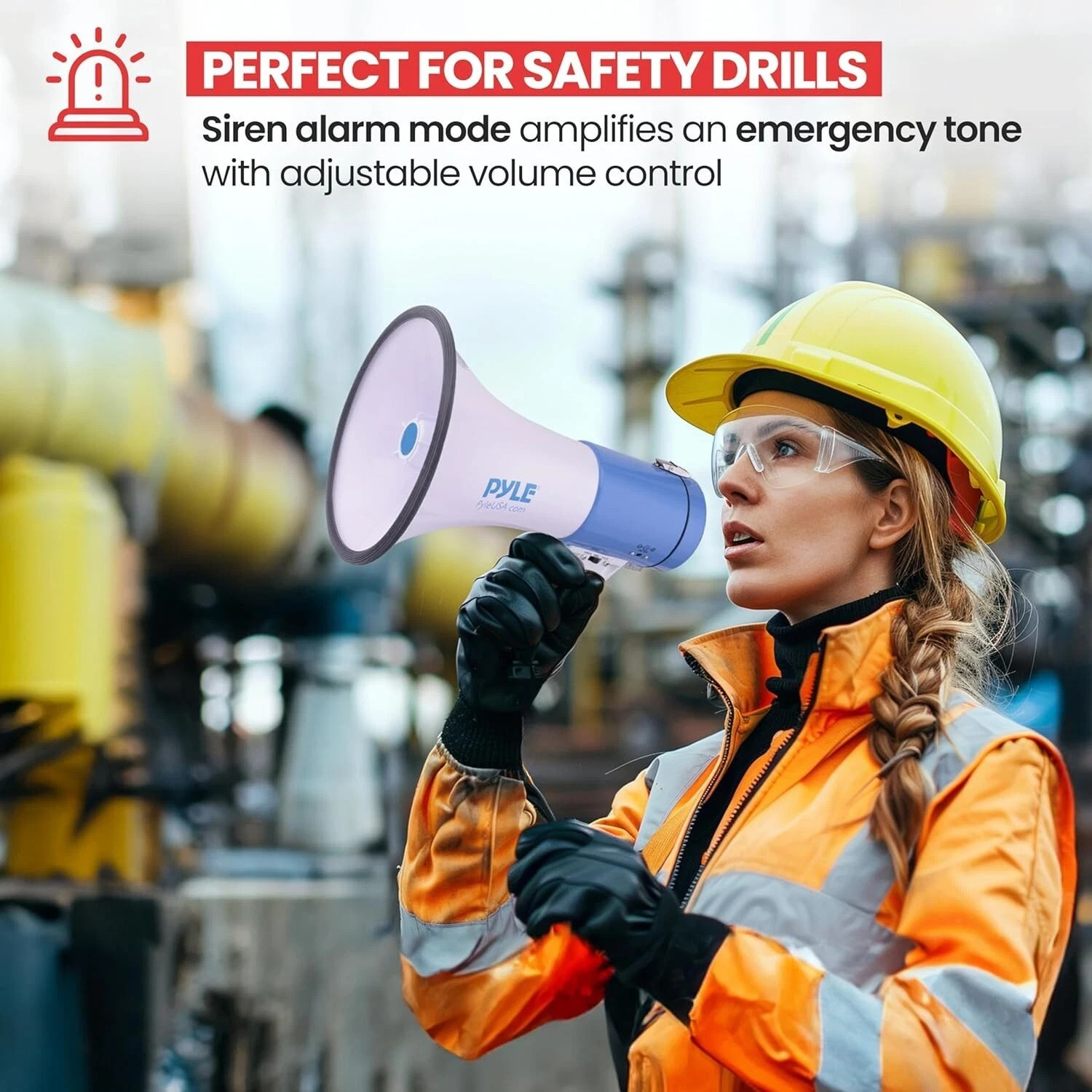 Pyle PMP50 Portable Megaphone Speaker Built-in Siren Adjustable Volume Control