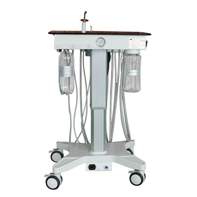 Greeloy GU-P302S Mobile Veterinary Dental Unit Cart + Oil Free Air Compressor 4H