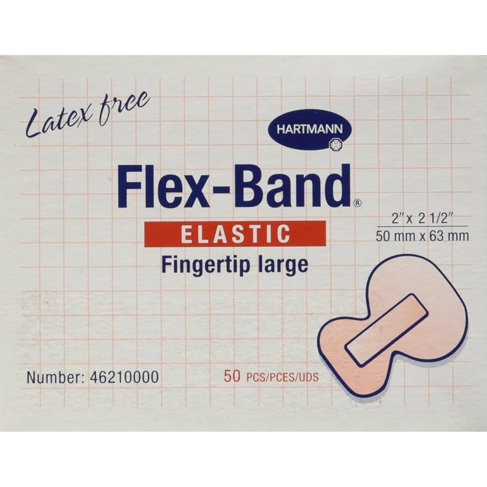 Flex-Band Bandages – Large Fingertip , 50 unts 50 Count (Pack of 1)
