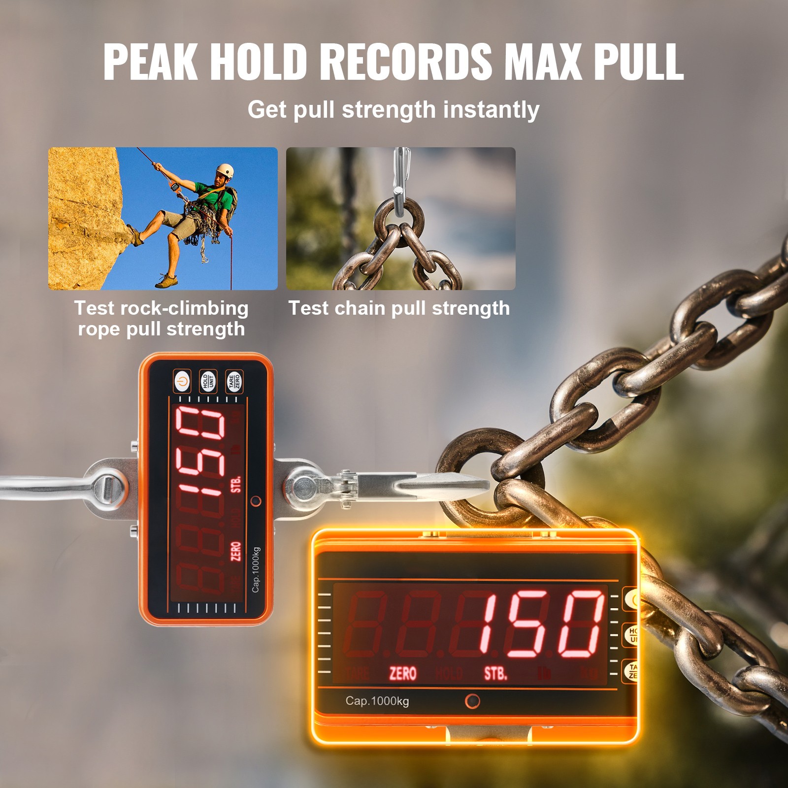 VEVOR Digital Crane Scale Industrial Hanging Scale 2200 lbs/1000 kg Heavy Duty