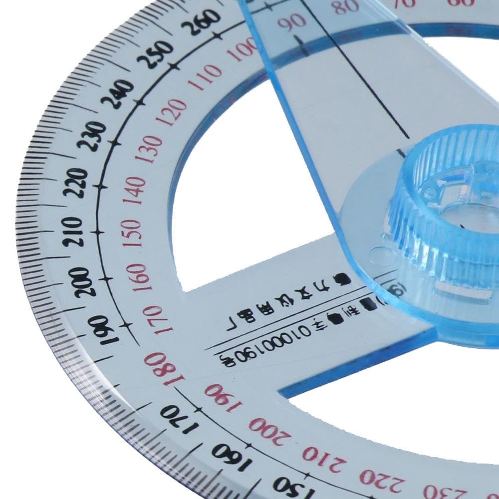 360 Degree Protractor Pack of 4, Durable Swing Arm Angle Protractor, Multifun…
