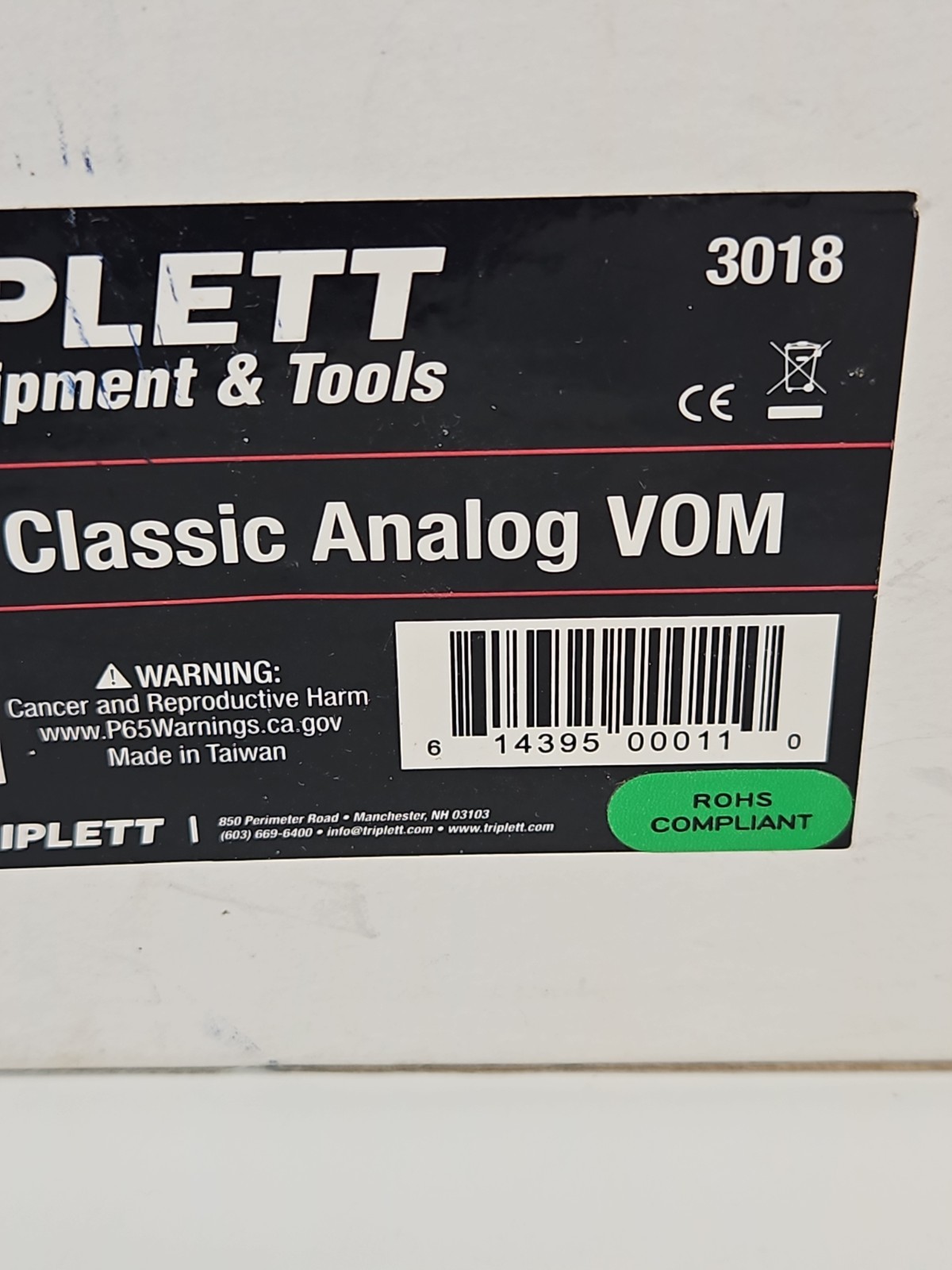 Triplett 3018 Model 310 Hand Sized Analog VOM Multimeter – AC/DC Voltage Type 9