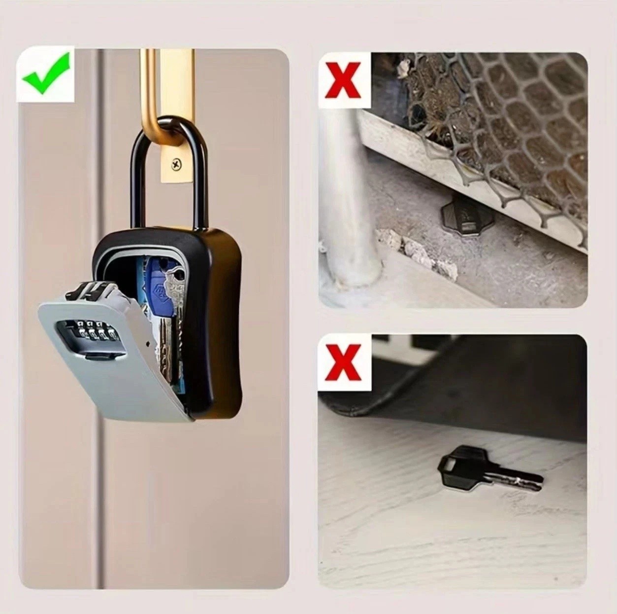 Key Lock Box Combination Wall Non Metal 4 Digit Security Storage Case Organizer