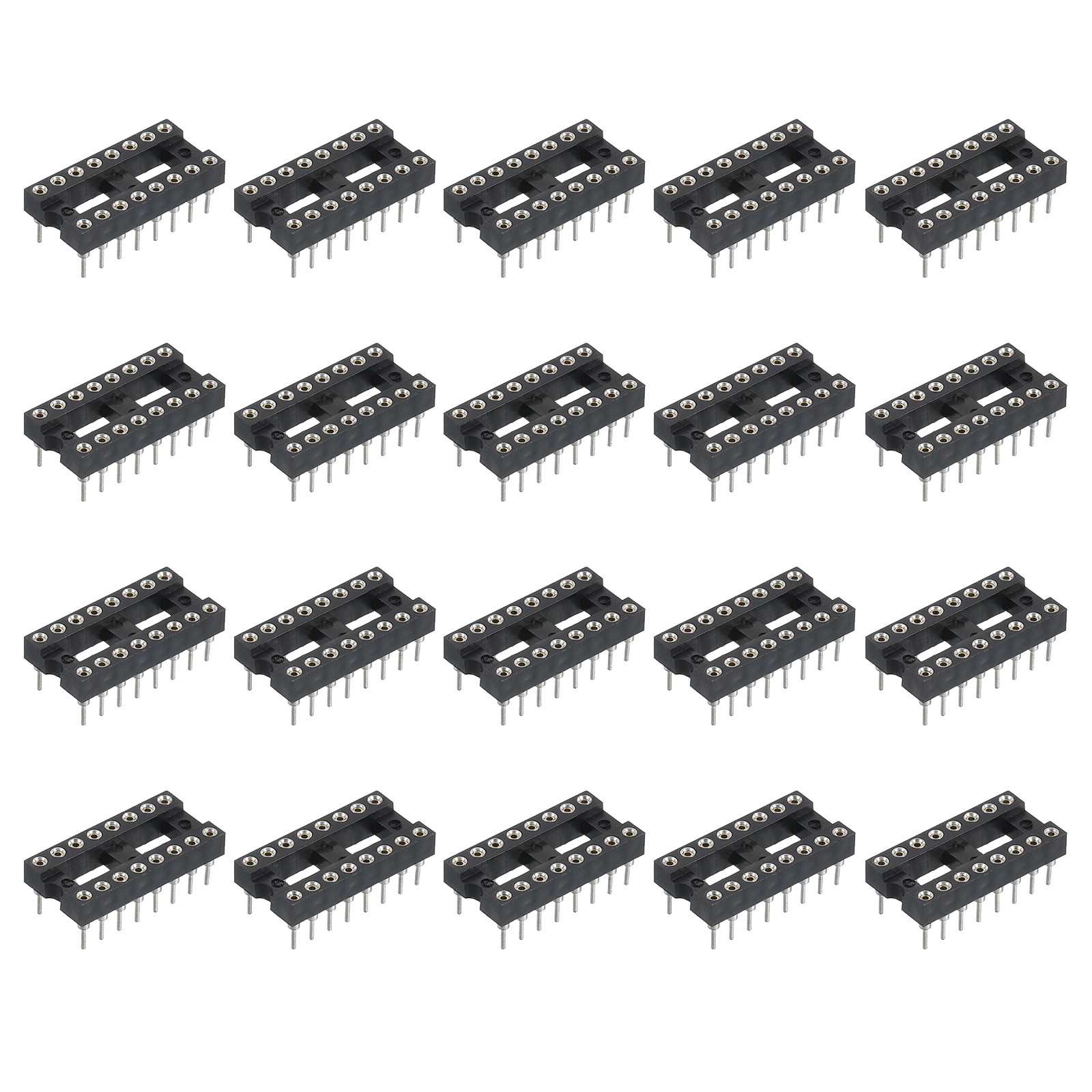 30Pcs DIP IC Chip Socket Adapter Narrow Round 16 Pin 2.54mm/0.1″ Pitch
