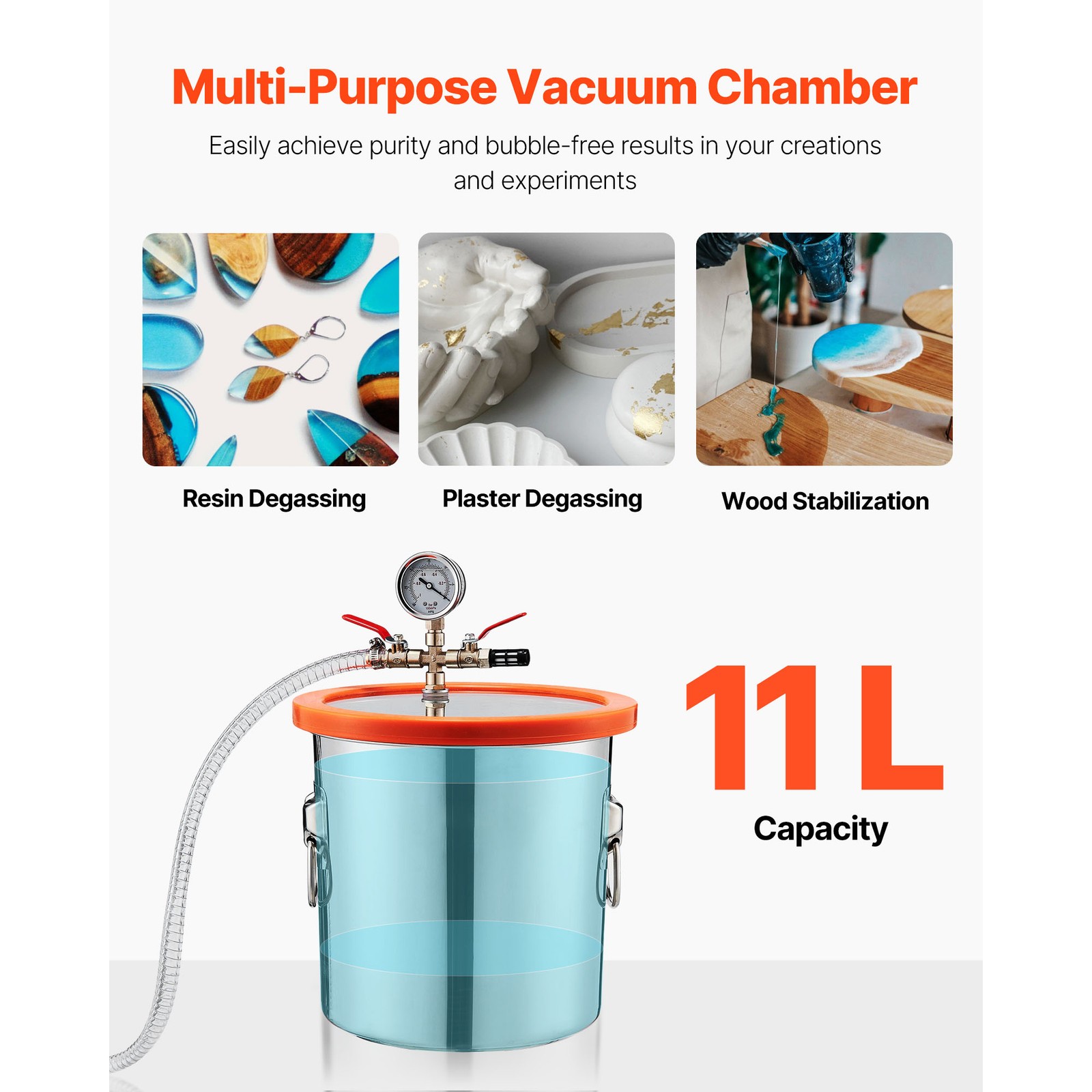 Uimoso 3.5 CFM Vacuum Pump and 3 Gallon Stainless Steel Degassing Kit