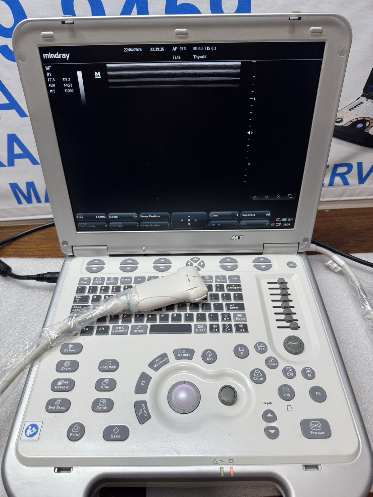 Mindray M7 With Linear Transducer 7L4S (YOU WILL RECEIVE WHAT IS IN THE PICTURE)