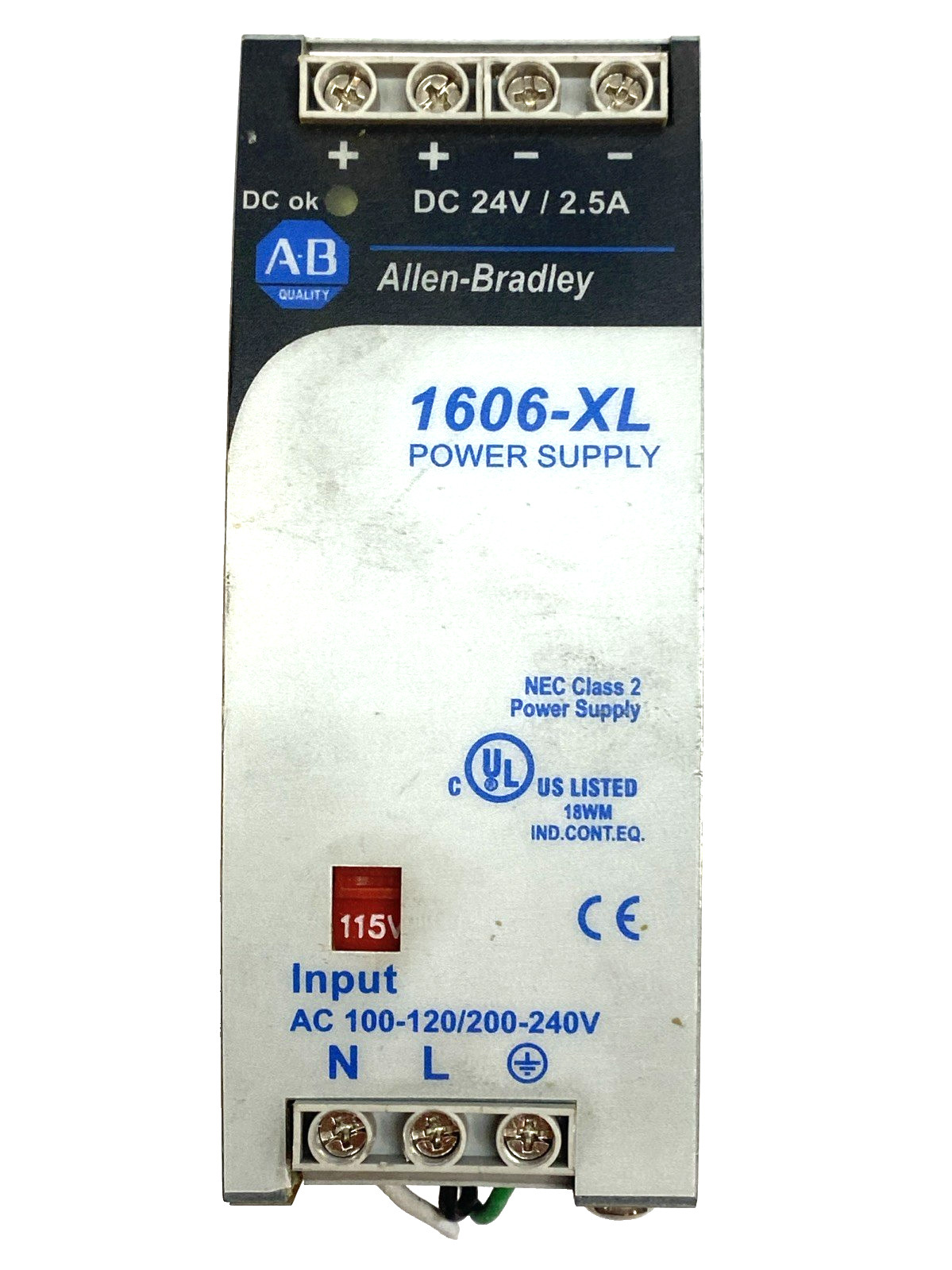 Allen Bradley 1606-XL60D Power Supply 24VDC 2.5A, 60W DIN Rail SER.A