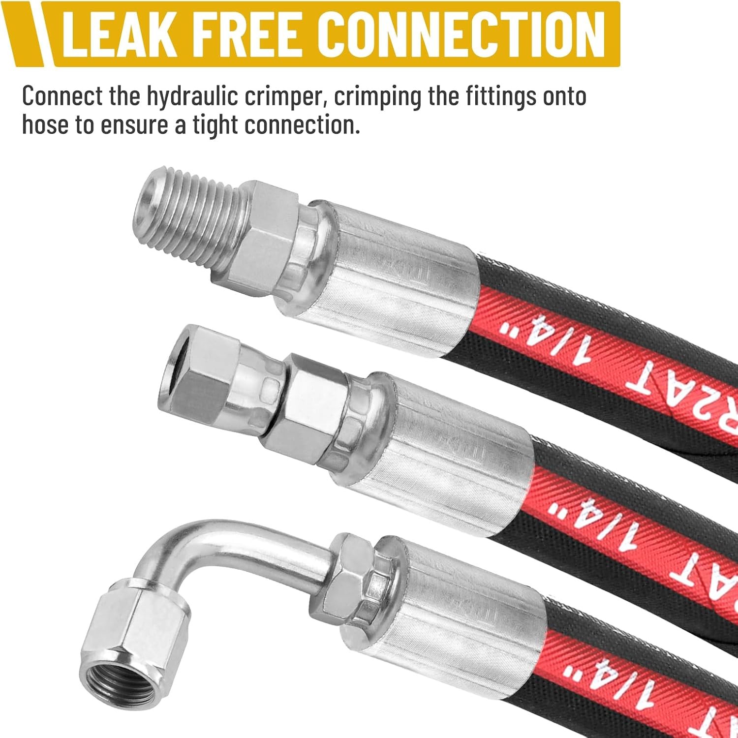 1/4″ 100′ HYDRAULIC HOSE TWO WIRE HOSE FLEXIBLE 70MPa / 10150PSI WITH 24 FITTING