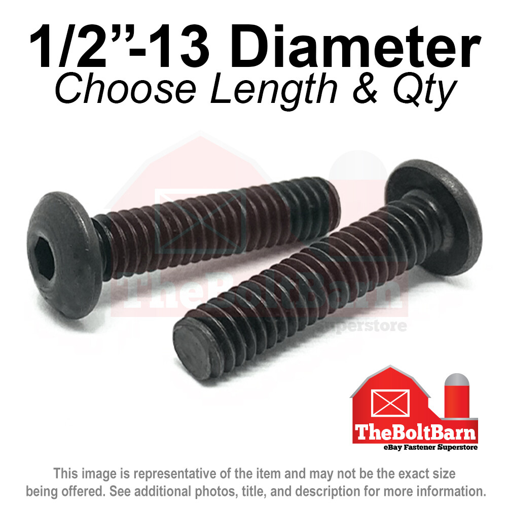1/2″-13 Alloy Button Socket Head Cap Screws Bolts Black Oxide (Pick Size & Qty)