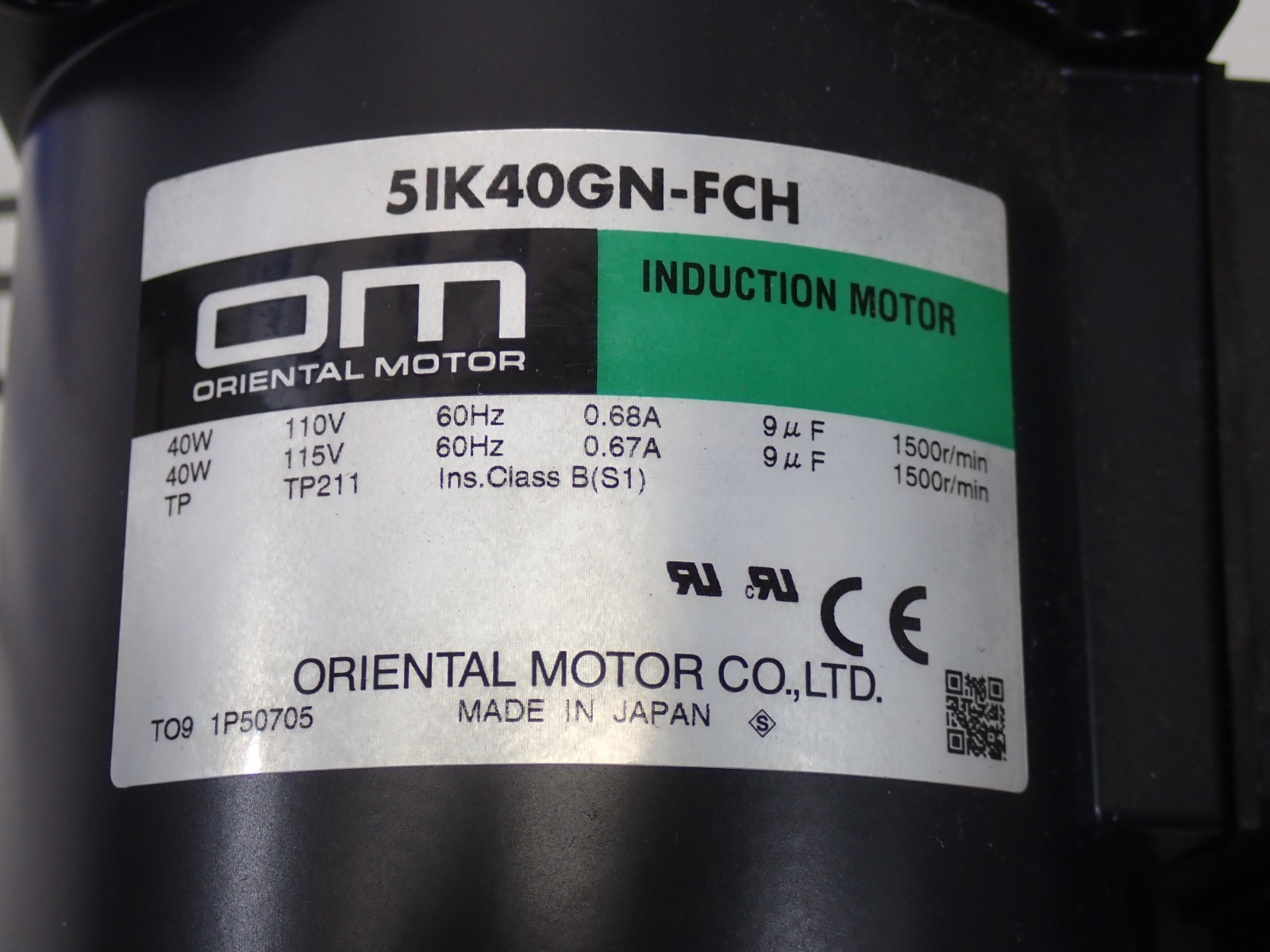 Oriental Motor 51K40GN-FCH Induction Motor 40W 115V NEW