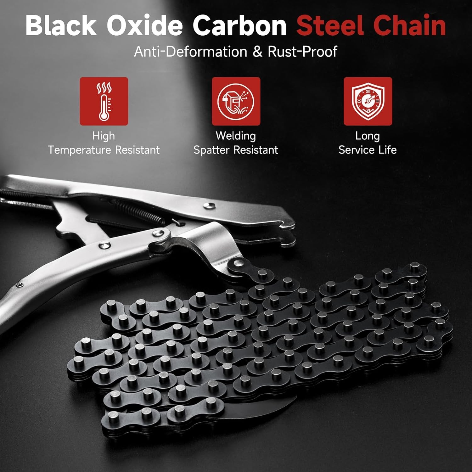 Adjustable Pipe Alignment Chain Pliers Clamp, Fit for Round Pipes up to 14″ in