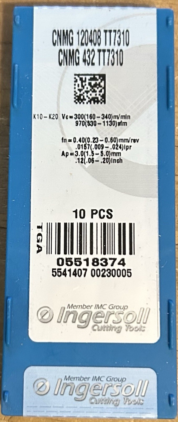 Ingersoll CNMG432 TT7310 Carbide Turning Insert Medium-Heavy Machining 50 Count