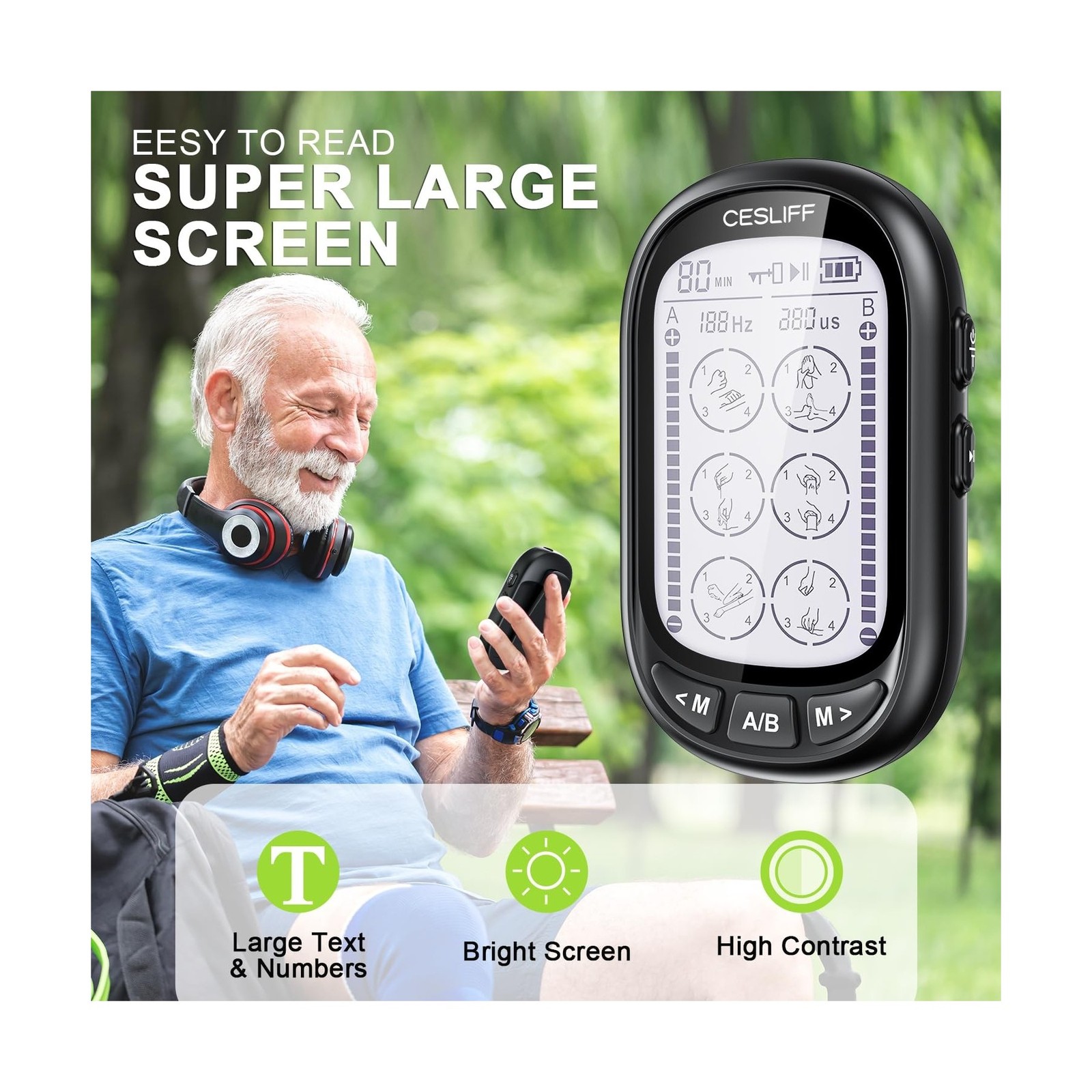Dual Channel TENS EMS Unit 24 Modes 36 Levels, Upgraded Large S… FAST USA SHIP