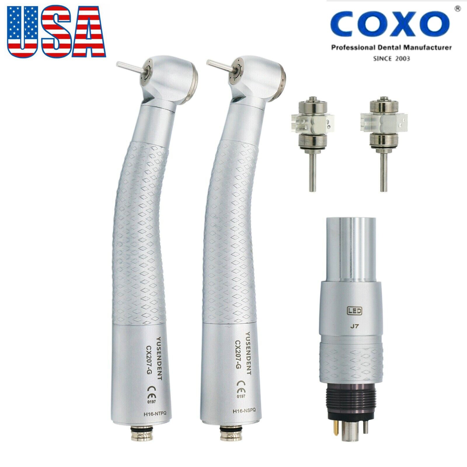 US COXO Dental Fiber Optic Handpiece High Speed Turbine For Kavo NSK Coupler