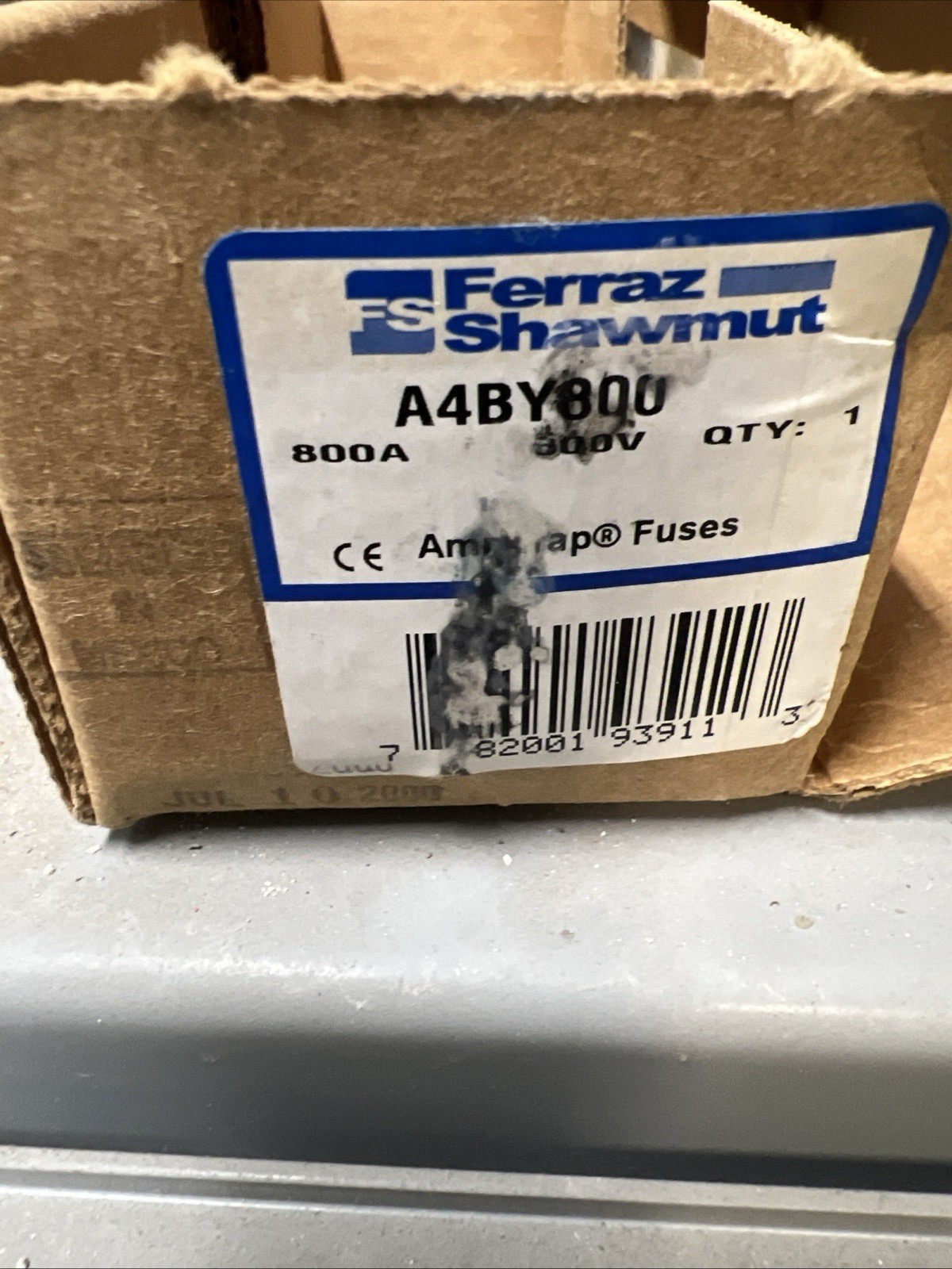 Ferraz Shawmut A4BY800 Time Delay Fuse, 600V, 4000A, Class L, 1-Pole