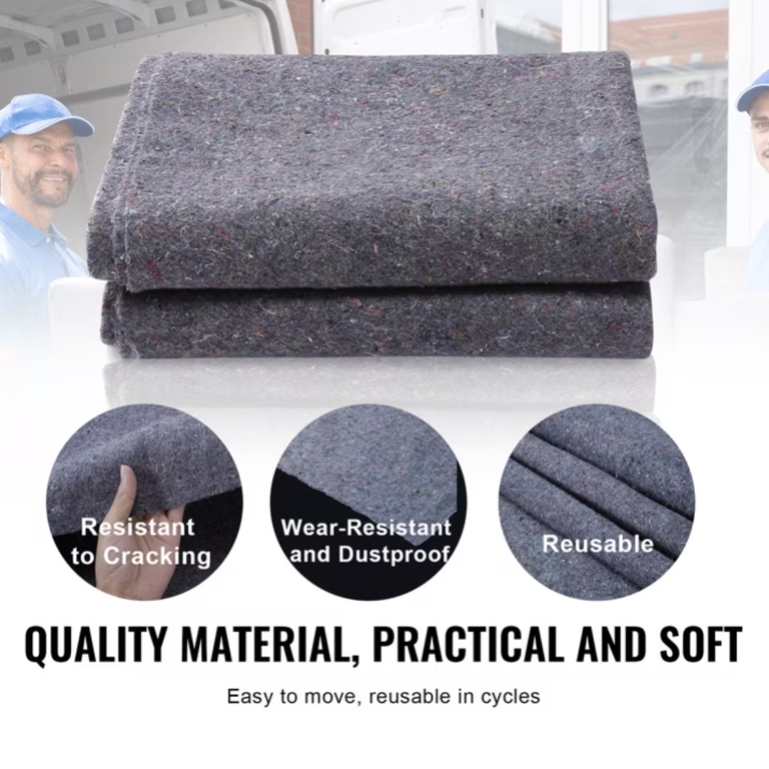 KFFKFF 72 x 54 Recycled Cotton Moving Blankets (12-Pack)