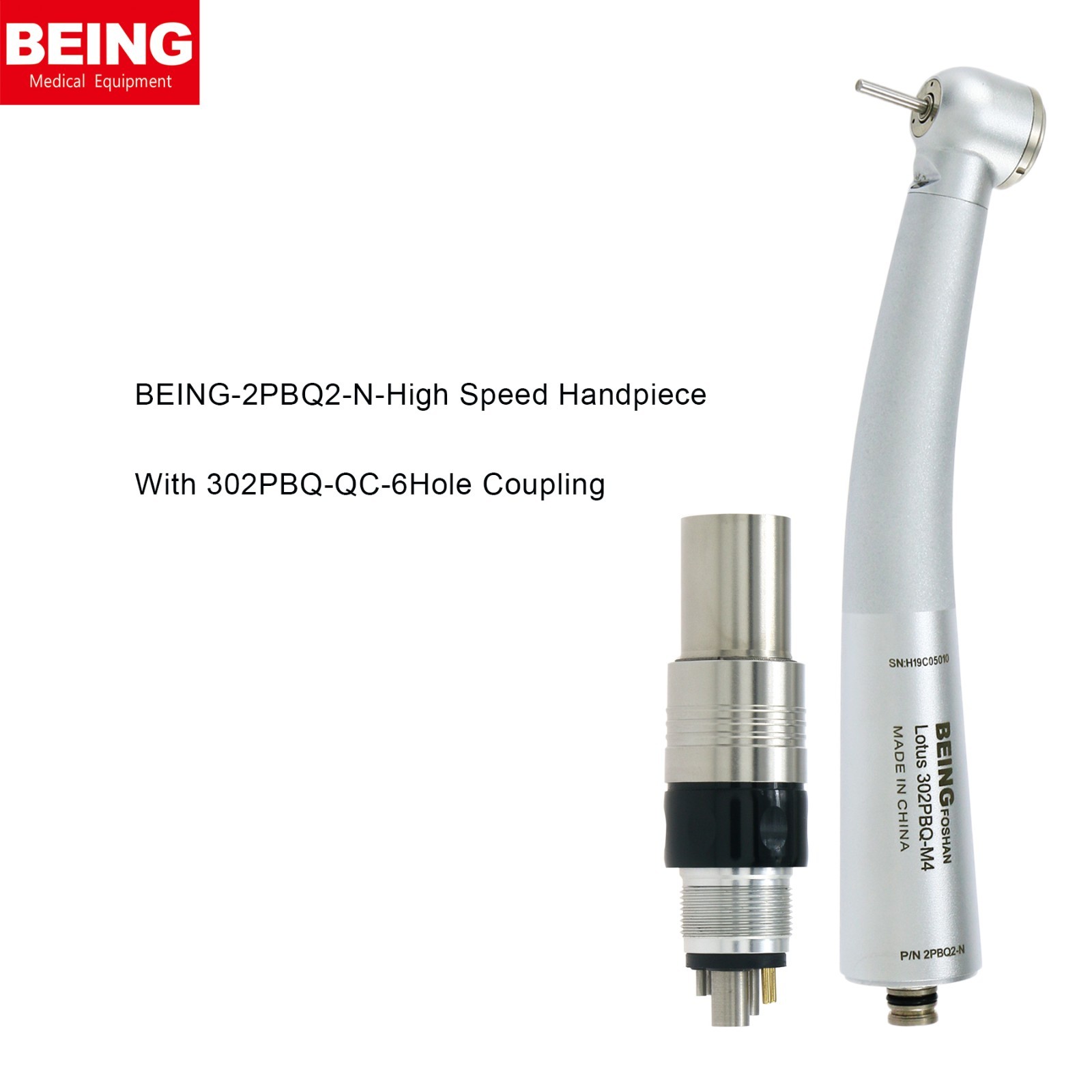 US BEING Dental Fiber Optic High Speed Handpiece For Kavo NSK Coupler 4/6 Holes