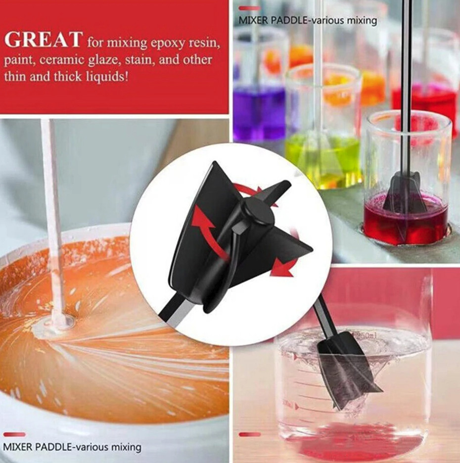 1pc Epoxy Resin Mixer Paddle Drill Attachment Paint Stirrer Tool – NEW