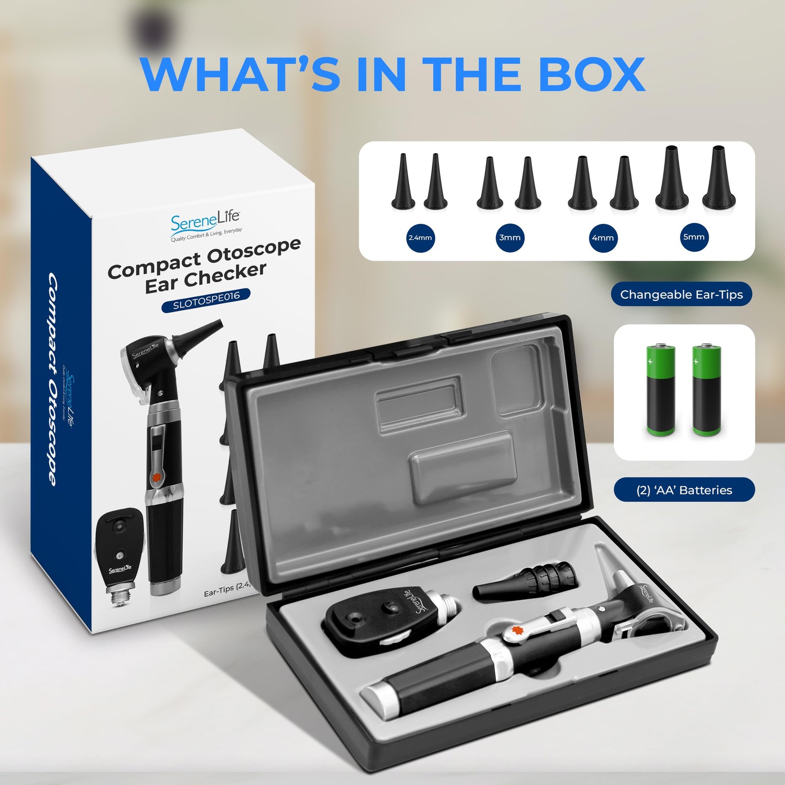 SereneLife 2-in-1 Ophthalmoscope & Otoscope Set | Perfect for Inspecting Ears
