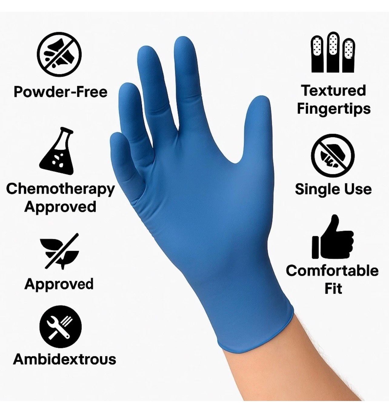 Kirkland Signature Nitrile Exam Powder-Free Exam Gloves-LARGE,MEDIUM-200 Count