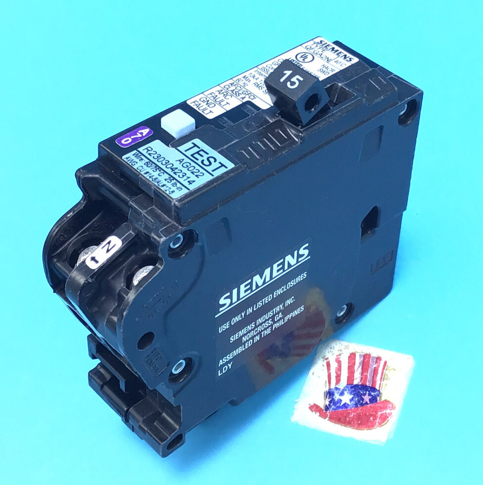 New Circuit Breaker Siemens Q115DFNP Q115DFN 15A Dual AFCI/GFCI Plug On Neutral