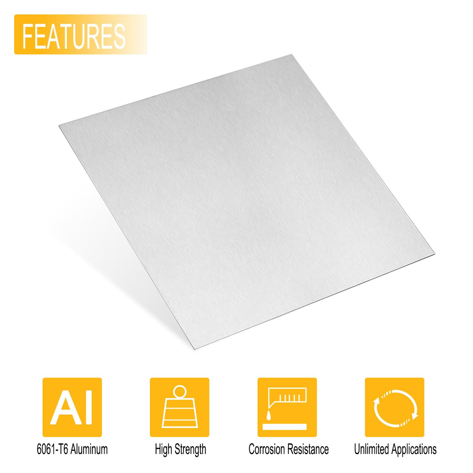 Aluminum Sheet, 300mm x 300mm x 1mm Thickness 6061 T6 Aluminum Plate