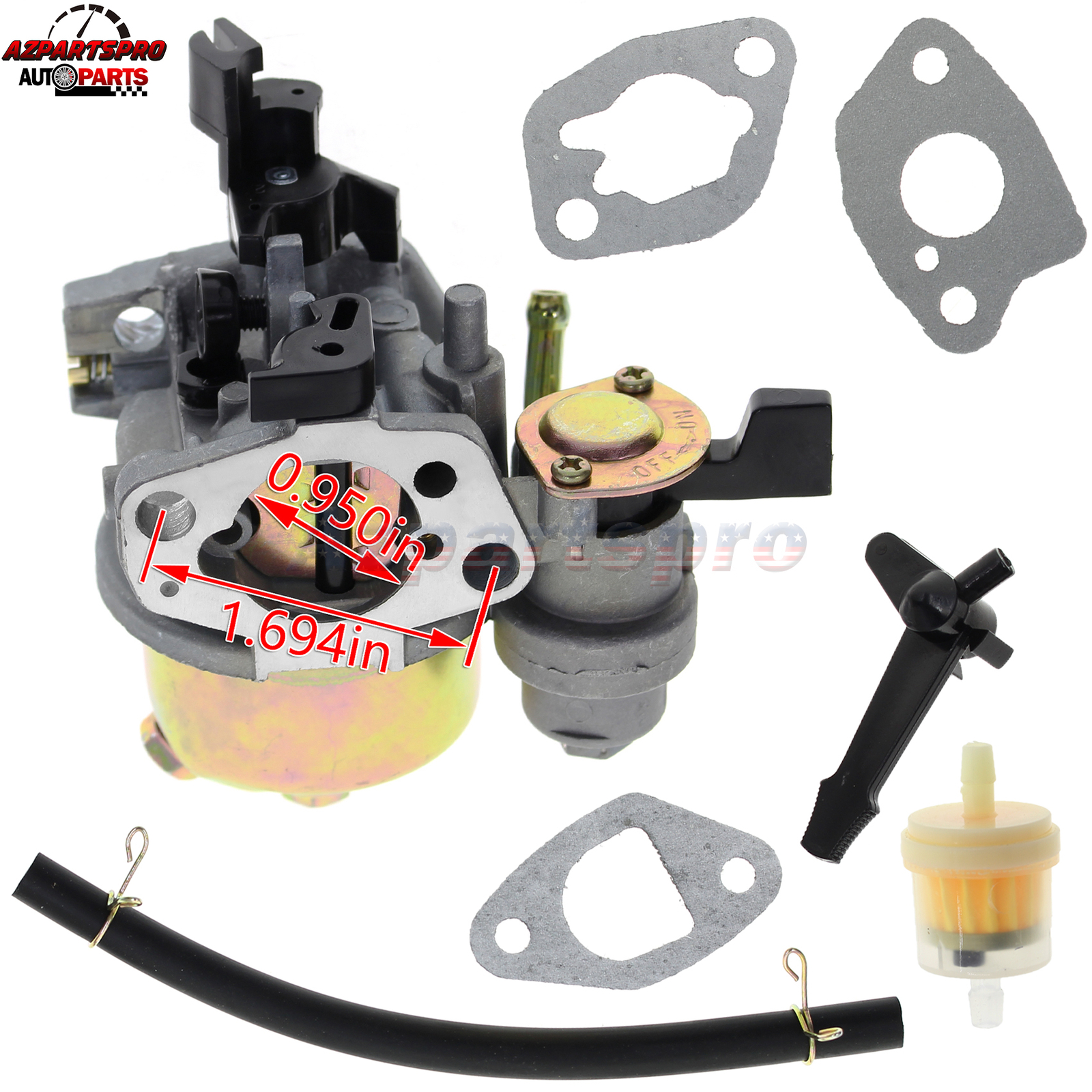 Water Pressure Washer Carburetor with Choke Lever & Gaskets