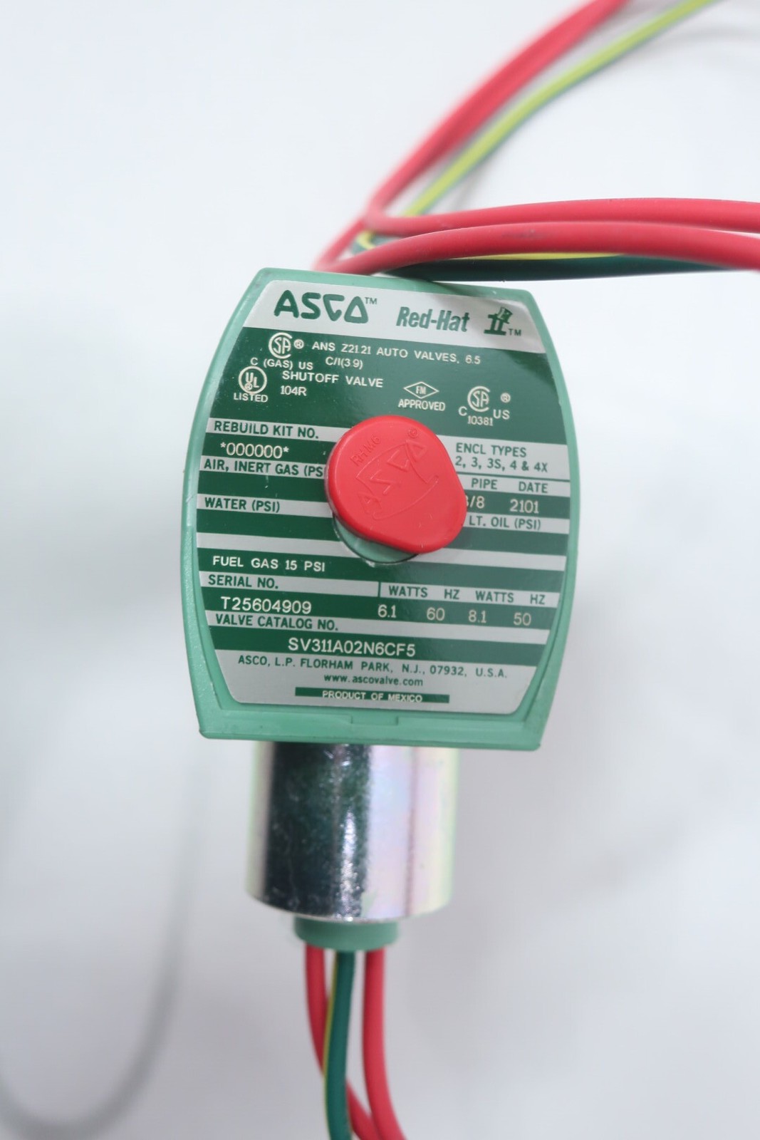 Asco SV311A02N6CF5 Solenoid Valve 120v-ac 3/8in Npt