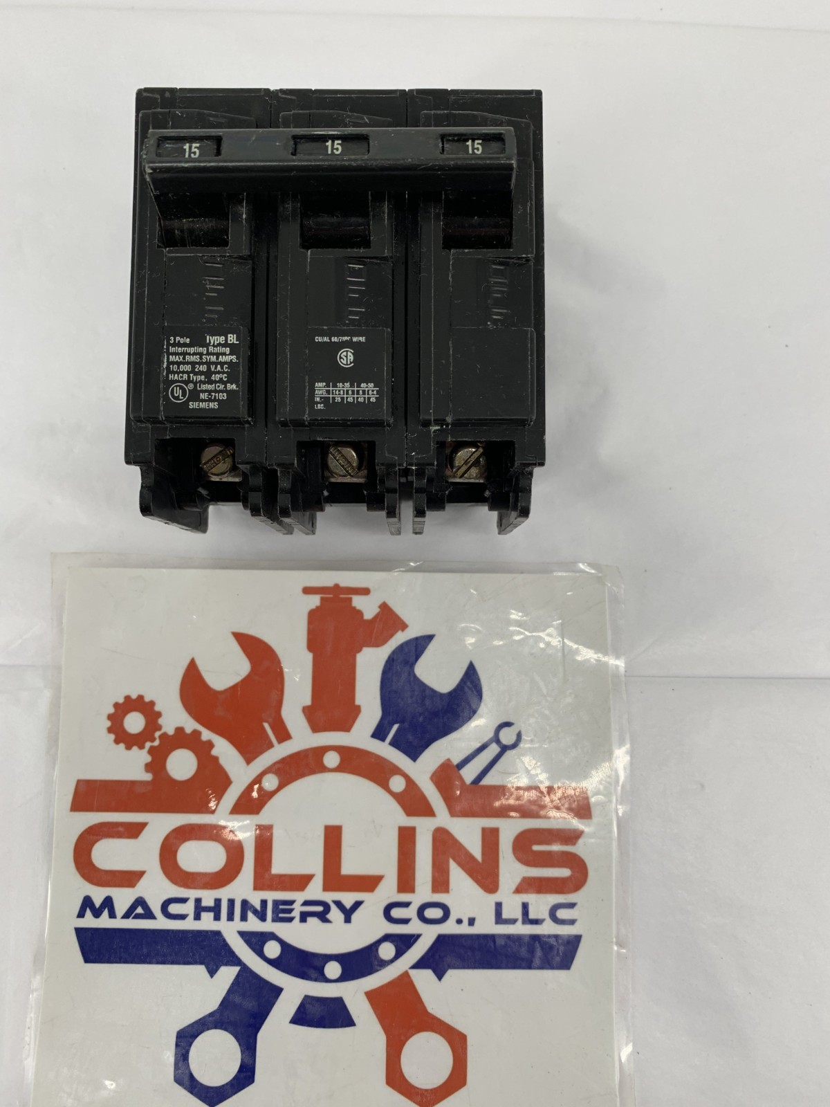 Square D B315 Type BL 15A 3P 120/240V 10kA Bolt-On Molded Case Circuit Breaker