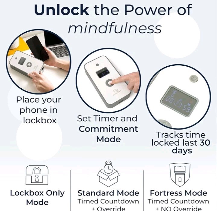 Mindsight Personal Timed Lock Box, Beat Everyday Temptations & Screen Time