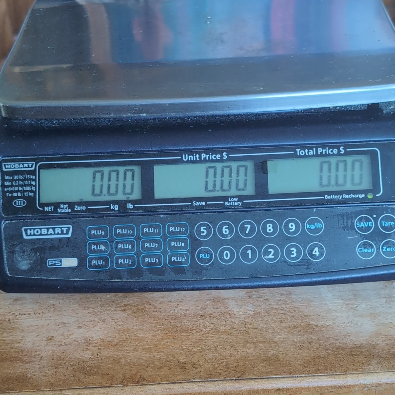 Hobart PS40 Digital Price Computing Legal for Trade Scale, 30 lb Capacity