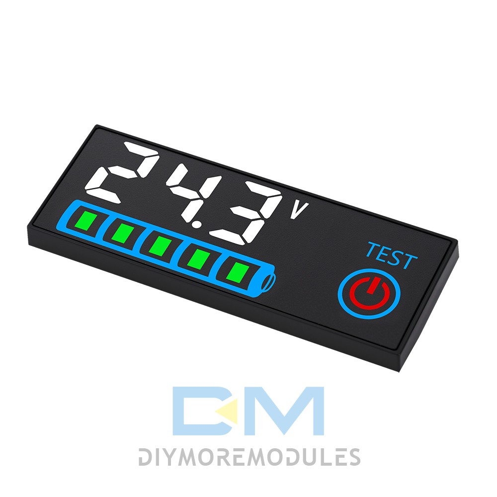 LED Voltage Acid/Li-ion Battery Level Indicator Display Panel w/Power-Off Memory
