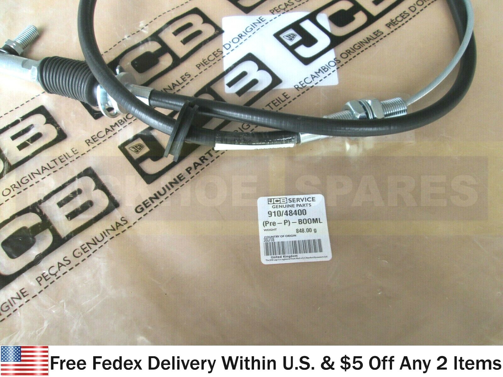 JCB PARTS – GENUINE JCB CABLE LOCK ASSEMBLY BOOM (PART NO. 910/48400)