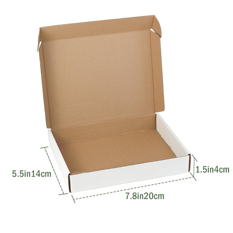 White Corrugated Mailer Boxes 7.8×5.5×1.5 Inch E-Flute Shipping Packaging Gift B
