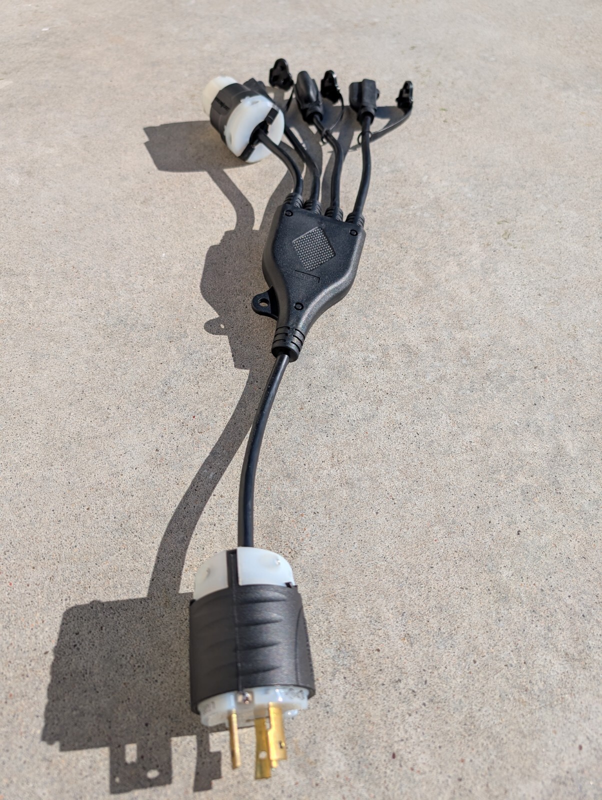 24 inch 1 to 4 Outlet Locomotive Refrigerator Adapter Splitter Cable Plug Cord